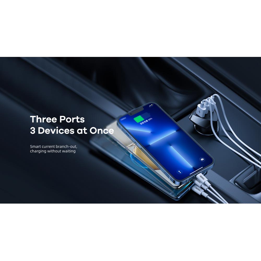 Remax Car Charger 2USB + Type C